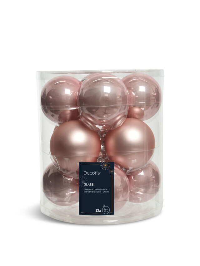 Baubles Glass Blush Pink Multipack