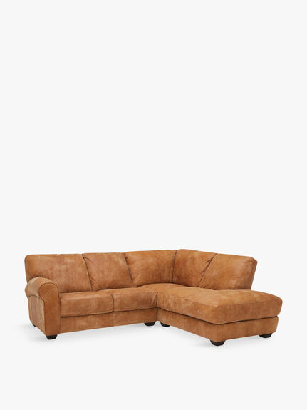 New Houston Right Hand Facing Leather Chaise Sofa
