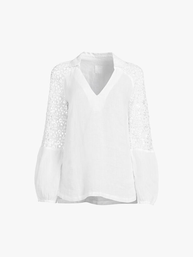 Top With Lazer Cut Sleeve Detail