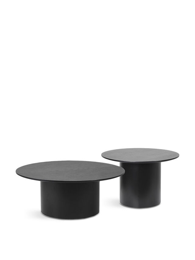 OCCASIONAL  Set Of 2 Black Round Tables