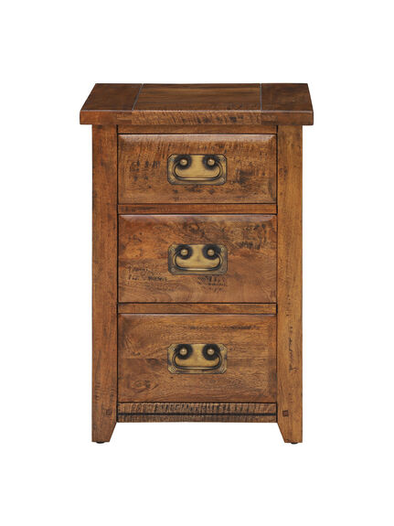 New Frontier Mango Wood 3 Drawer Bedside