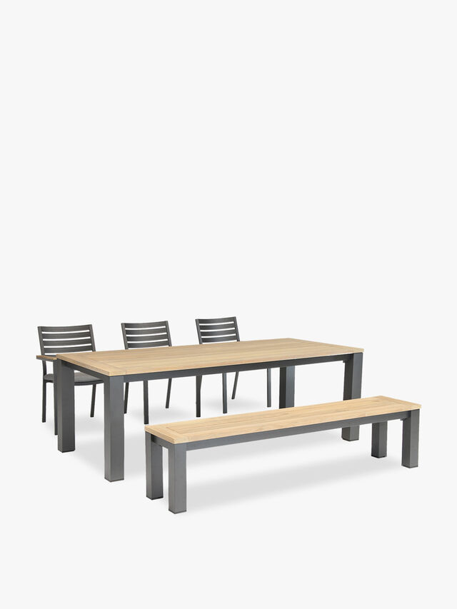 Elba 6 Seat Dining Table Set with Bench