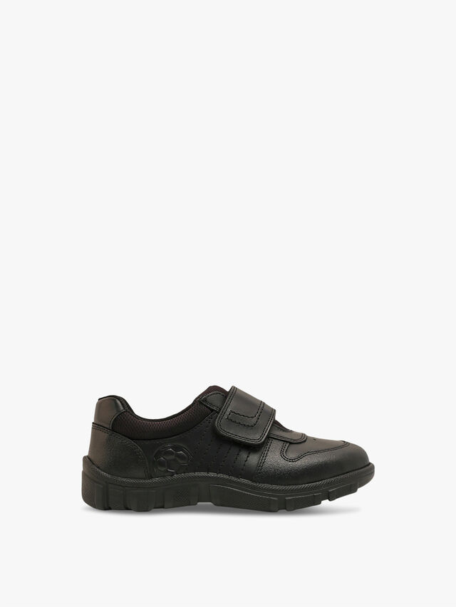 Chance Black Leather School Shoes