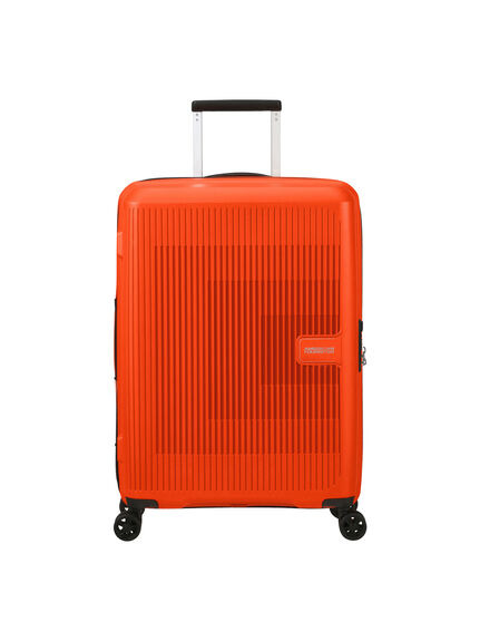 American Tourister Aerostep Spinner 67cm Medium Expandable Suitcase, Bright Orange