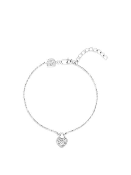 Heart Pave Bracelet in Silver