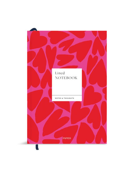 FULL OF HEART A5 Lined Notebook Red
