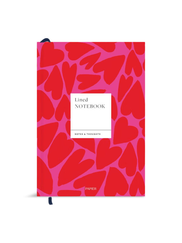 FULL OF HEART A5 Lined Notebook Red