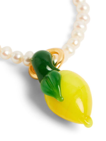Lemon Glass and Pearl Necklace