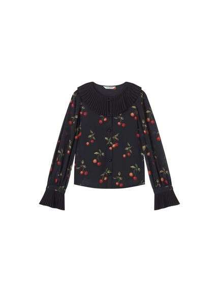 Dita Black And Red Cherry Print Blouse