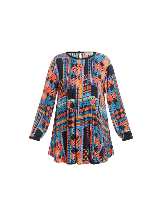 Bold Graphic Marks Patchwork Top