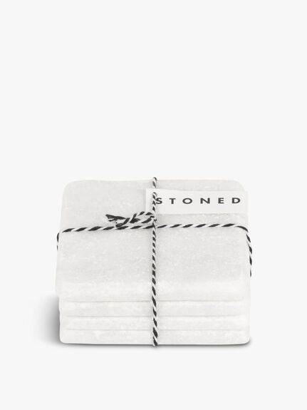 Marble Square Coasters Set of 4
