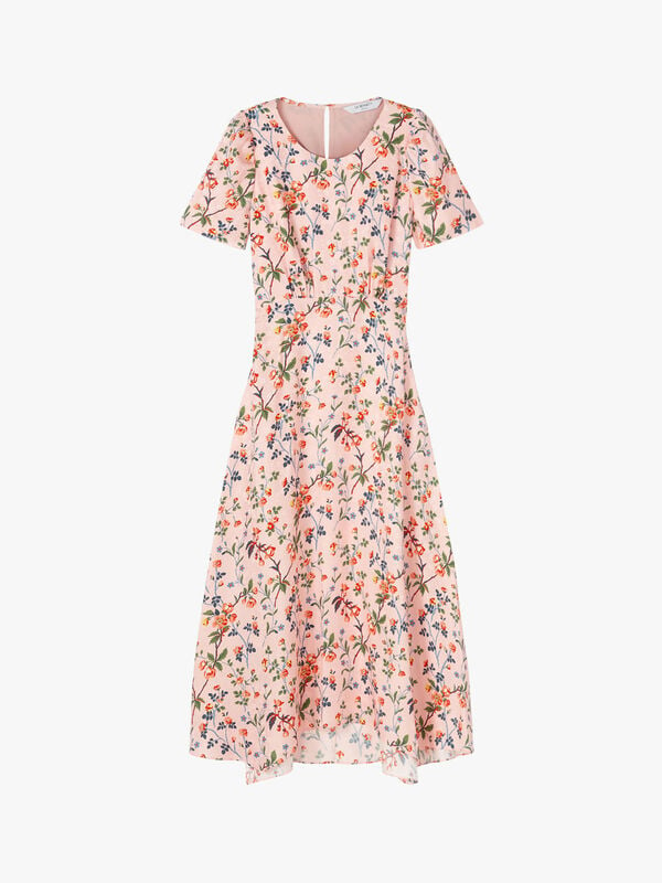 Boyd Pink Silk Apple Blossom Print Dress