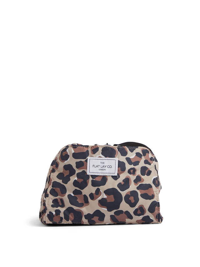 Open Flat Makeup Bag In Leopard Print
