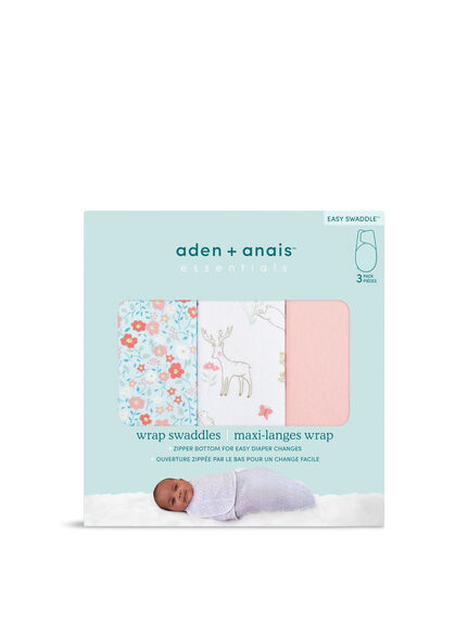 Easy swaddle wrap 1.0 TOG 3 pack fairy tale flowers (0-3months)