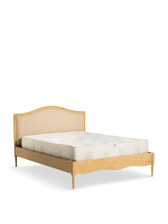 Cecile Light Wood Upholstered French Style King Bed Frame