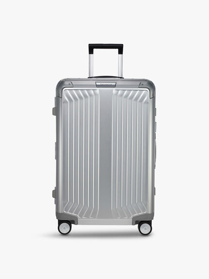 Samsonite Lite-Box Aluminium Spinner 4 Wheel 69cm, Silver Suitcase