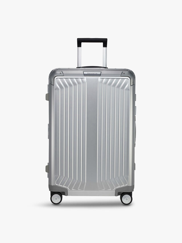 Samsonite Lite-Box Aluminium Spinner 4 Wheel 69cm, Silver Suitcase