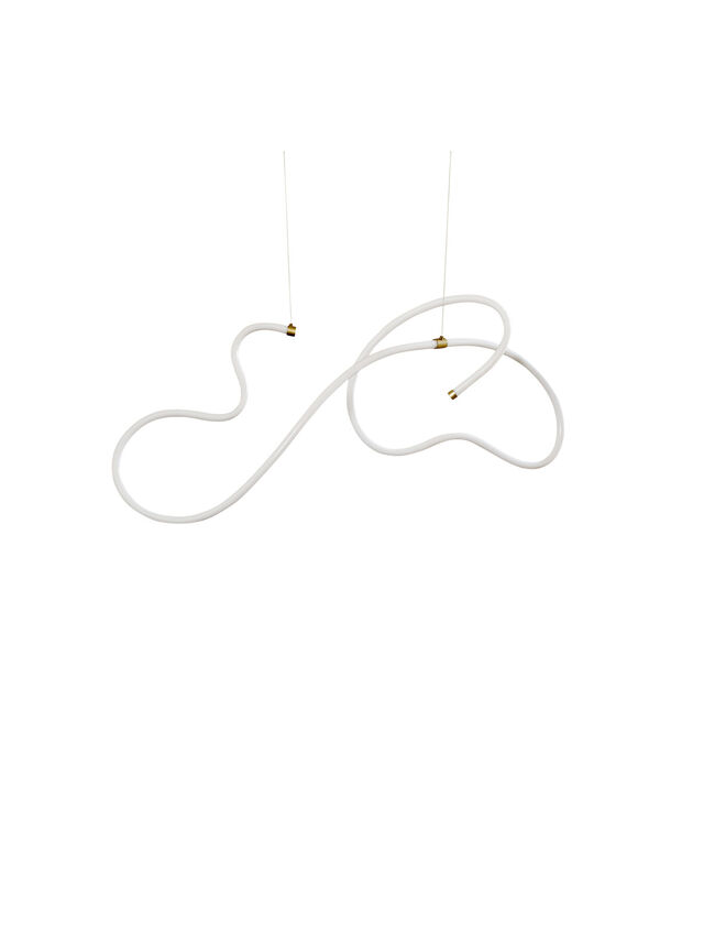 Squiggle LED Pendant White/Gold