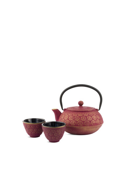 Shanghai Design Cast Iron Teapot with 2 Cups Gift Set