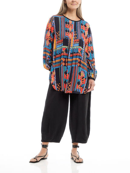 Bold Graphic Marks Patchwork Top
