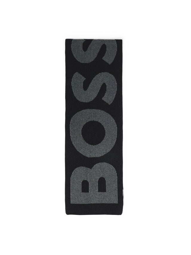 Logo Knit Scarf In A Cotton Wool Blend
