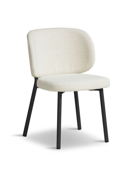 Elodie Boucle Dining Chair, Neutral