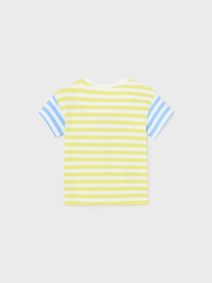 Stripes S/S T-Shirt With Sail Boat