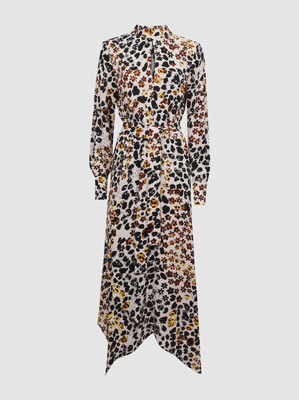 Lira Animal Print Belted Midi Dress