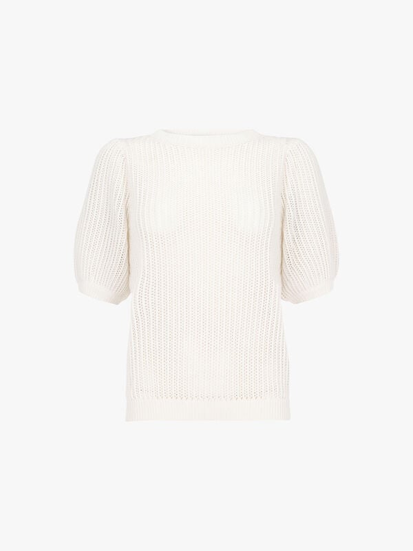 Off-White Puff Sleeve Knit Top