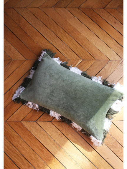 Oblong Fringed FILLED Cushion