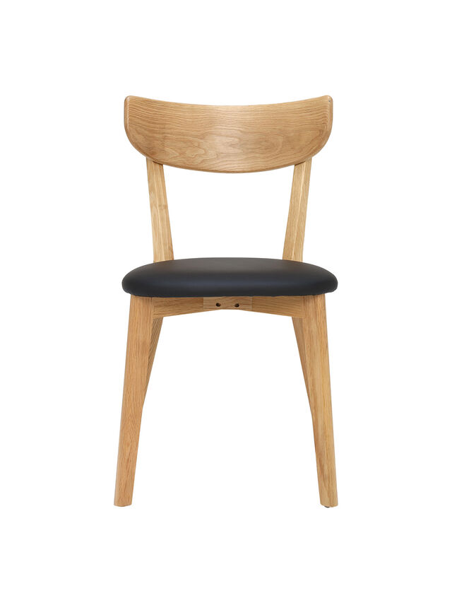 Lund Solid Oak Dining Chair, Black and Oak