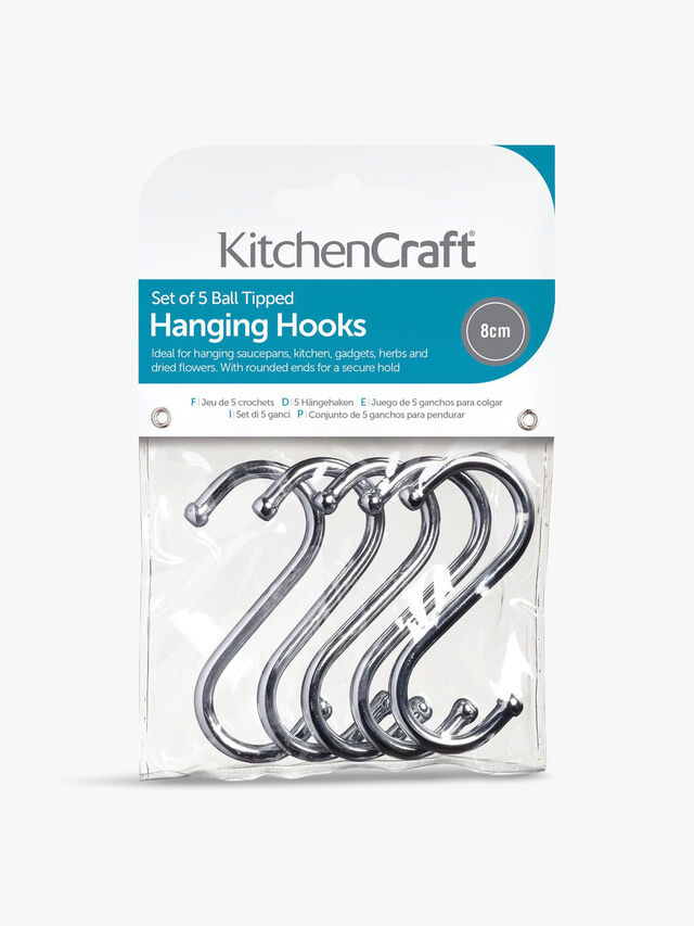 Pack of Five Chrome Plated Hooks