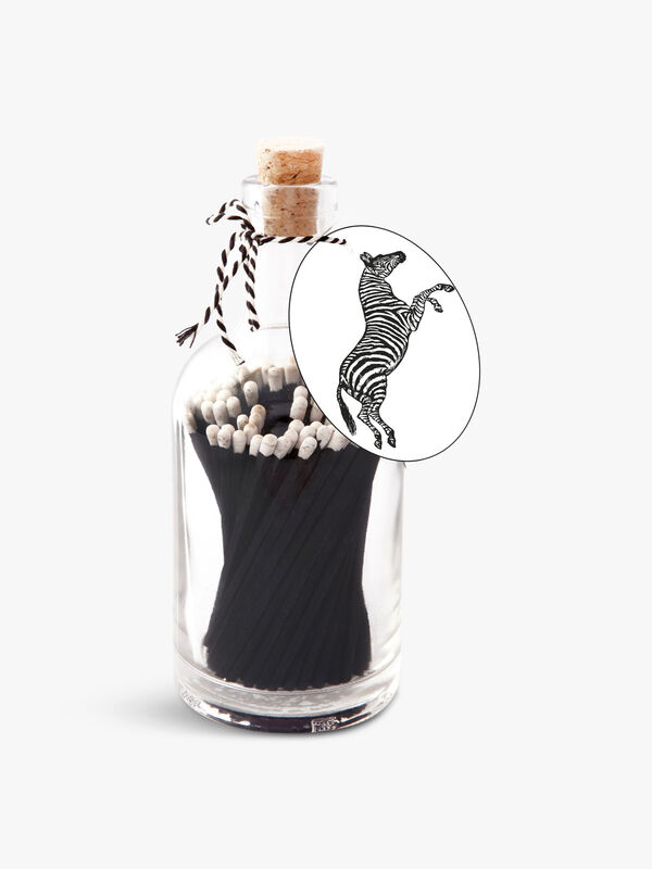 Glass Bottle of Black Matches