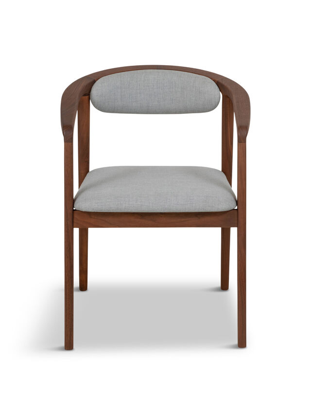 Anais Dining Chair Walnut Charcoal Fabric