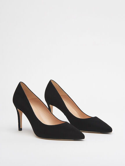 Floret Black Suede Pointed Toe Courts