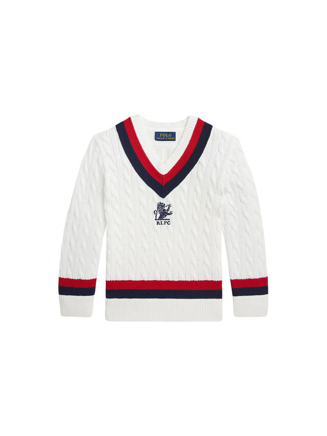 Embroidered Cable-knit Jumper