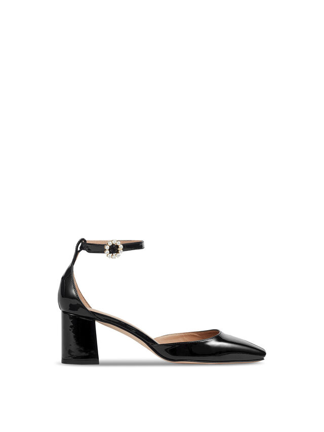 Darling Black Patent Leather D'orsay Courts