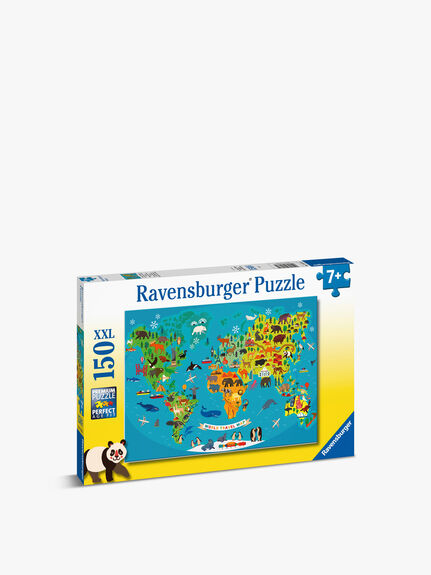 Animal World Map XXL 150 piece Jigsaw Puzzle