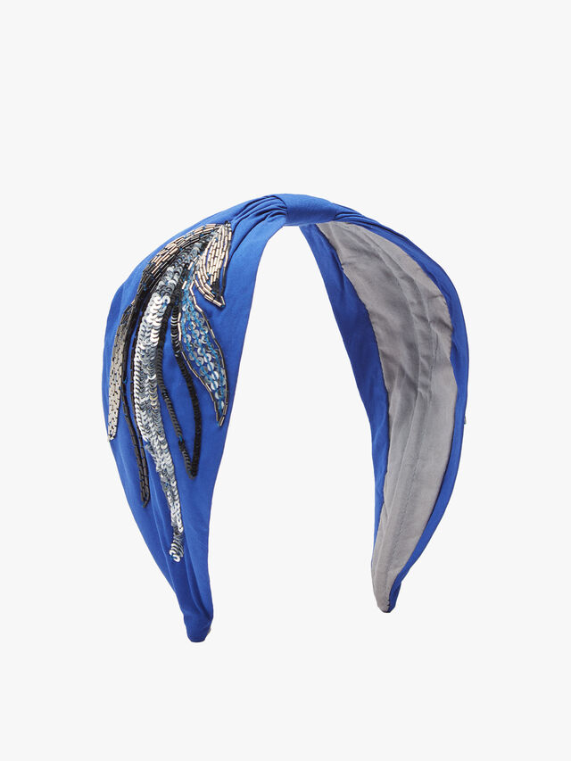 Cobalt Blue Beaded Headband