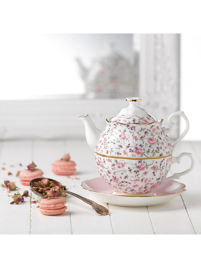 Rose Confetti Vintage Tea for One