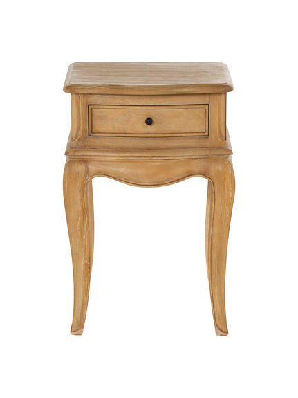 Cecile Light Wooden French Style 1 Drawer Bedside Table