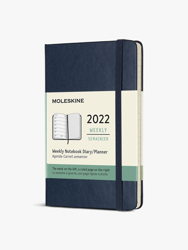 12m Weekly Notebook 2022 Pocket Sapphire Blue Hard Cover