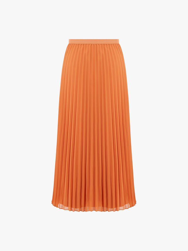 Pleated Solid Midi Skirt