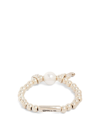 Bracelet With Pearl And Lock And Key