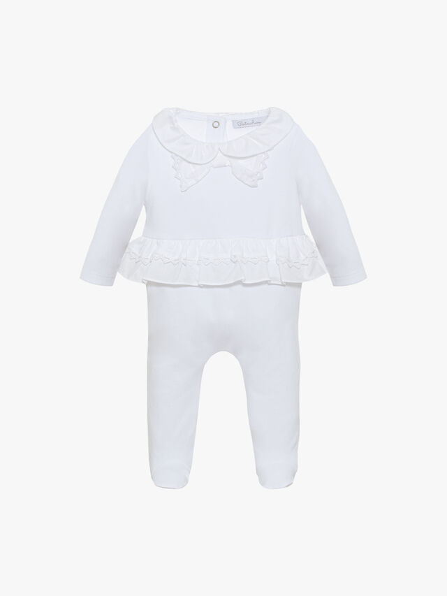 Frill and Bow Trim Baby Grow