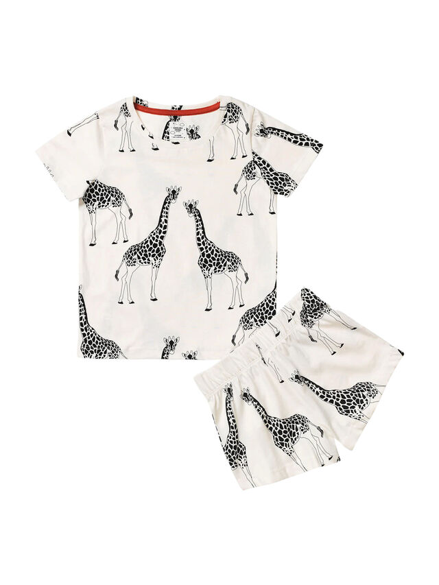 Giraffe Print Crewneck Short Pyjama Set