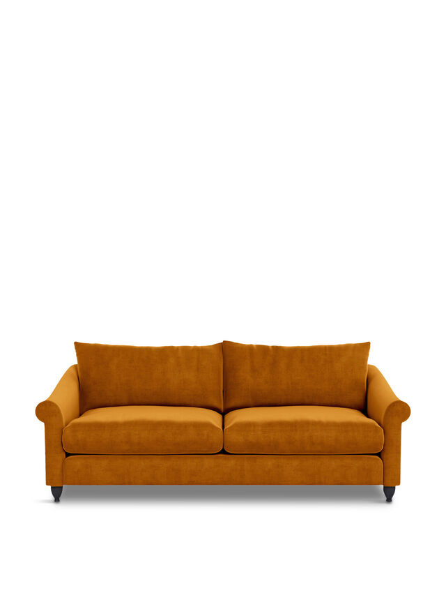 Devon 4 Seater Sofa Smart Luxe Velvet Cognac