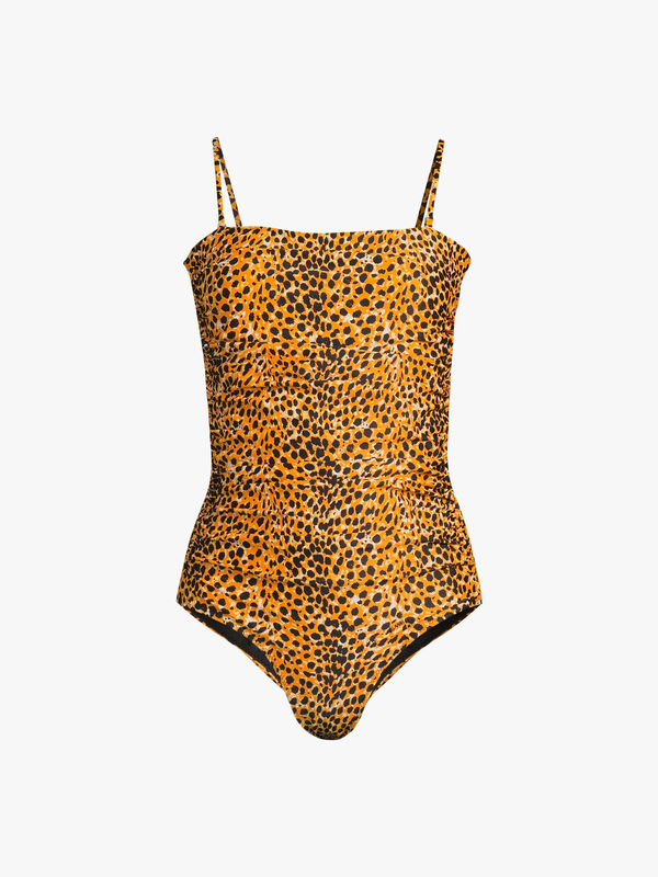 Recycled Printed Gathered Swimsuit
