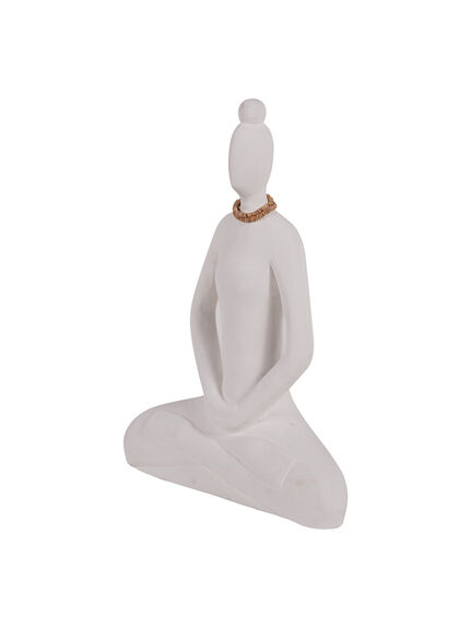 Hand Carved  Yoga Lady White  Small
