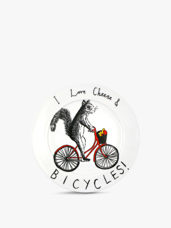 I Love Cheese and Bicycles Side Plate